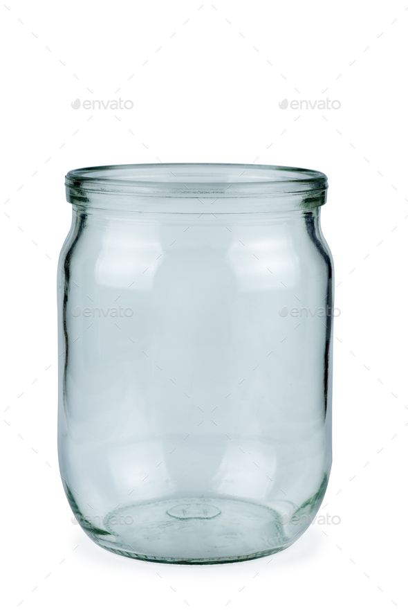 Empty half litre glass jar - Stock Photo - Images