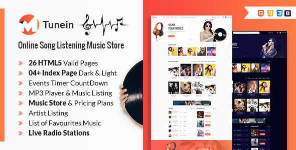 Tunein Online Music Store HTML Template - 6