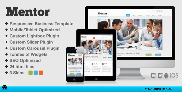 Mentor Premium Responsive Business HTML5 Template - Corporate Site Templates