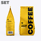 Coffee Pouch Mockup. SET 4 psd