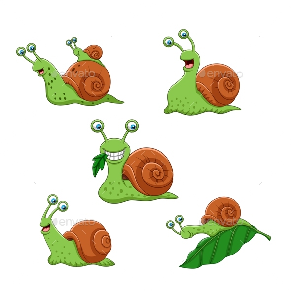 Snails Cartoon by tigatelu | GraphicRiver