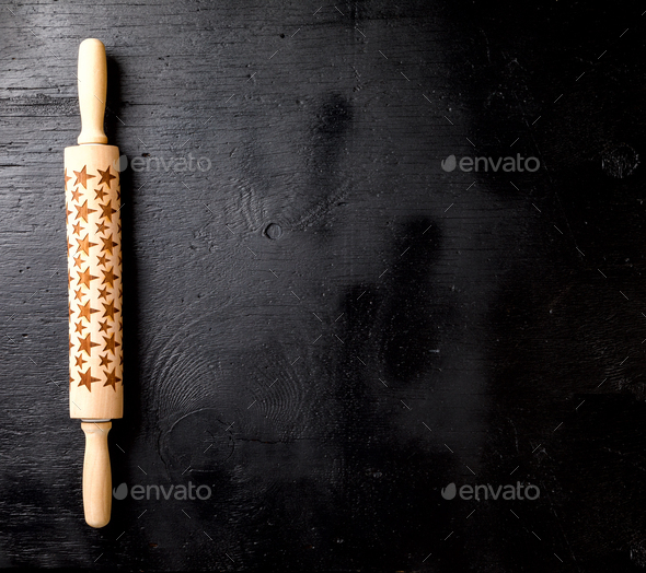 Rolling pin wooden for Christmas baking