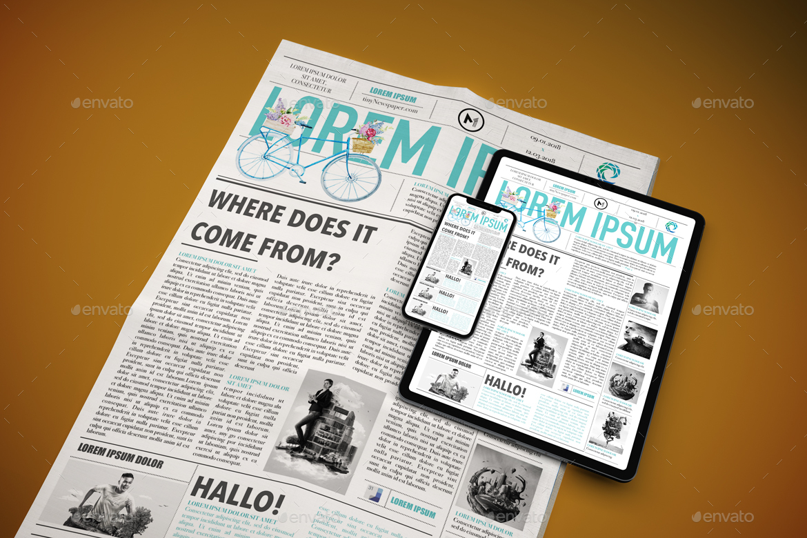 Newspaper App MockUp by QalebStudio | GraphicRiver