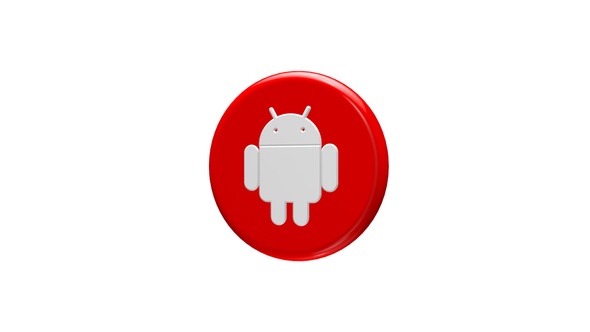 Android Character Symbol 3D Icon Red alt
