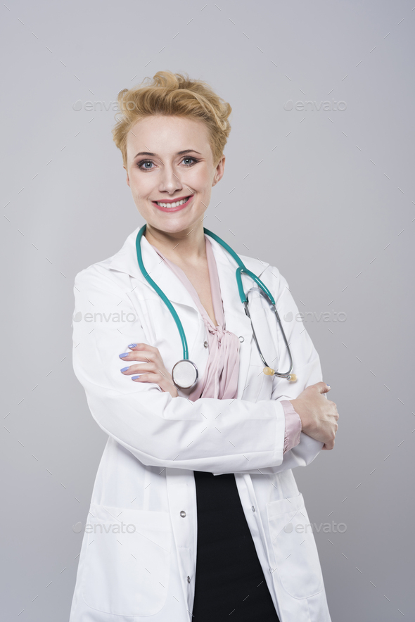 Woman in a role of a doctor - Stock Photo - Images