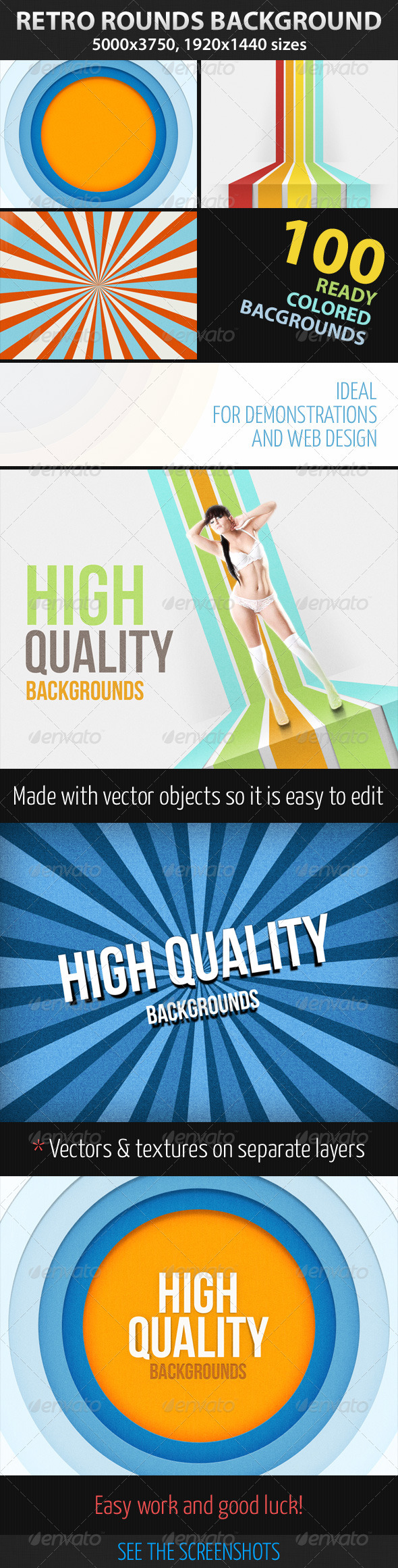Retro Backgrounds Mega Bundle - Backgrounds Graphics