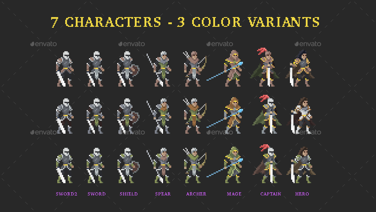 Loreon Kingdom Pixel Art Characters Asset By Sanctumpixel Graphicriver