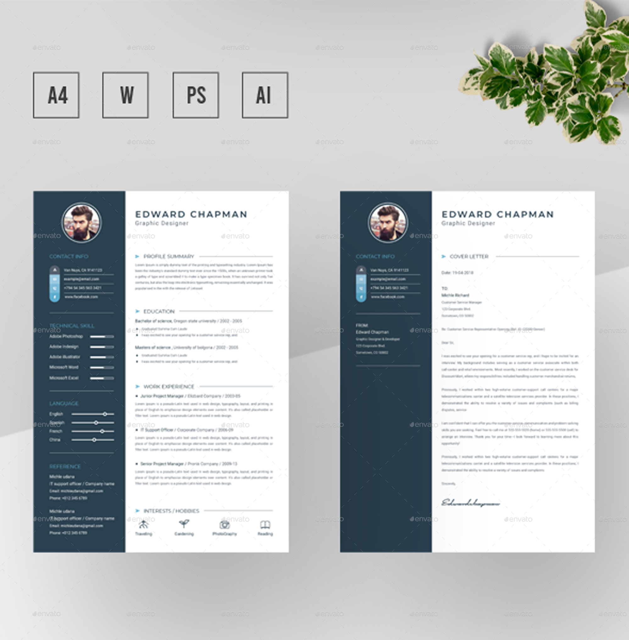 CV Template, Print Templates | GraphicRiver