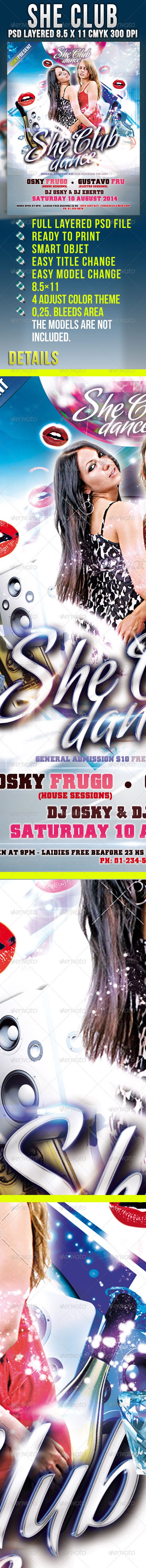 She Club Flyer - Clubs & Parties Events