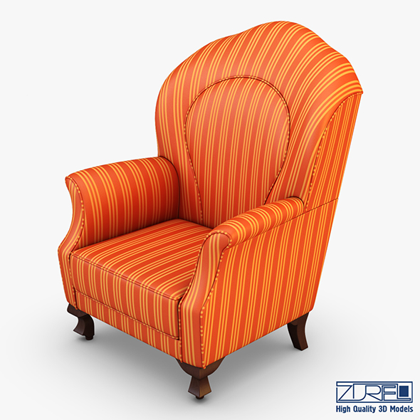 Imperatrice armchair orange - 3Docean 24927288