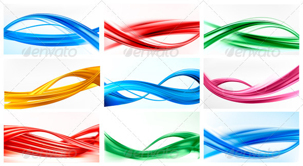 Collection of colorful abstract backgrounds - Borders Decorative