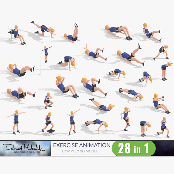 Exercise Animations Bundle - 3Docean 24930248