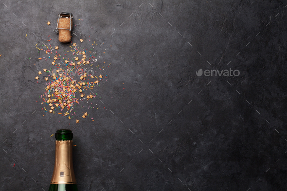 Champagne bottle holiday template - Stock Photo - Images