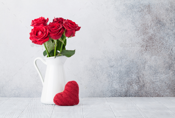 Valentine's day greeting card with roses - Stock Photo - Images