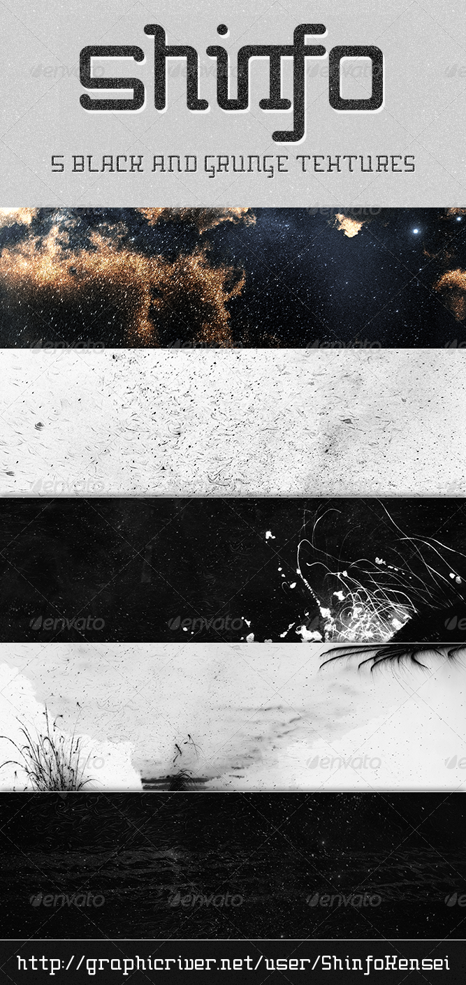 Black Grunge Texture 5 Pack v.2 - Industrial / Grunge Textures