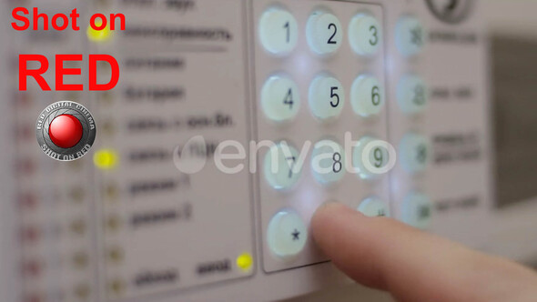 Dialing Code On A Security Lock System Protecting Home Closeup Of Male Finger alt