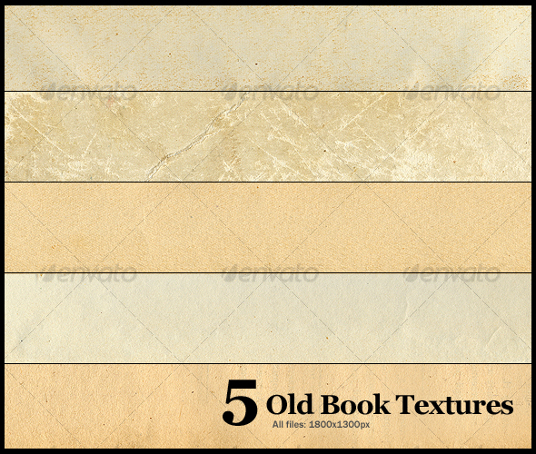 5 Old Book Textures - Paper Textures