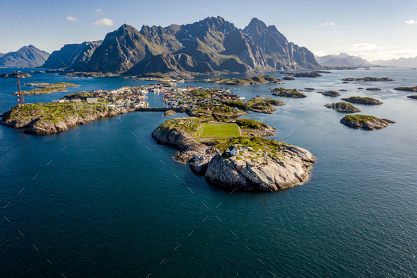 Henningsvaer Lofoten is an archipelago in the county of Nordland - Stock Photo - Images