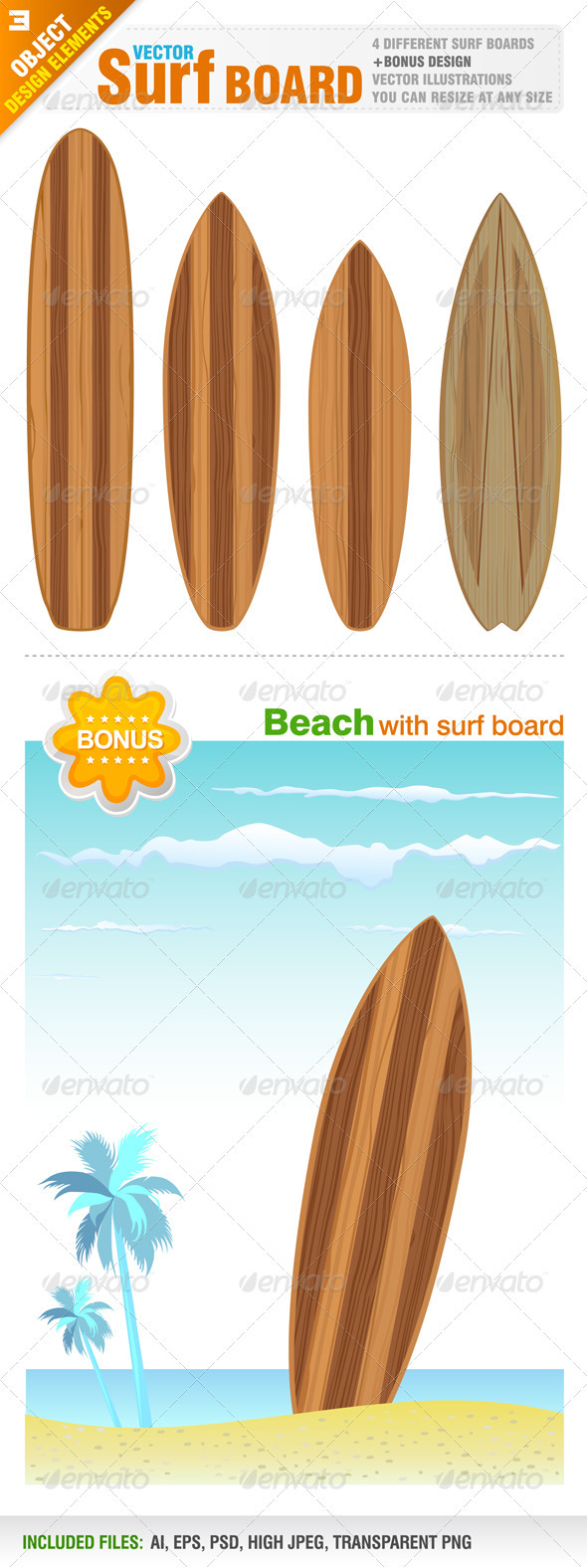 Surf Board Designs - Objects Vectors