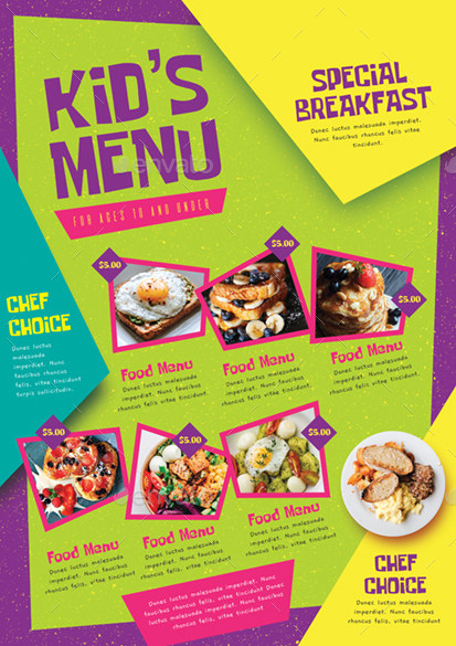 Kids Menu by monggokerso | GraphicRiver