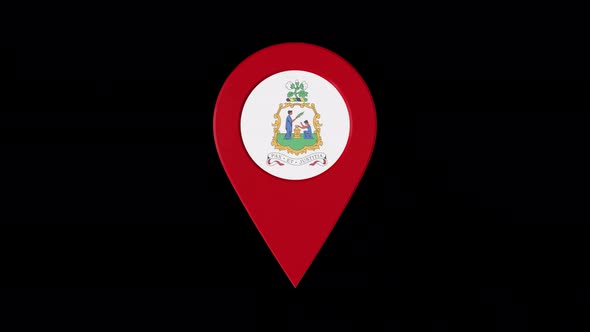 3D Rotating Pin Icon Animation With Saint Vincent And The Grenadin Coat Of Arms Alpha Channel 4K alt