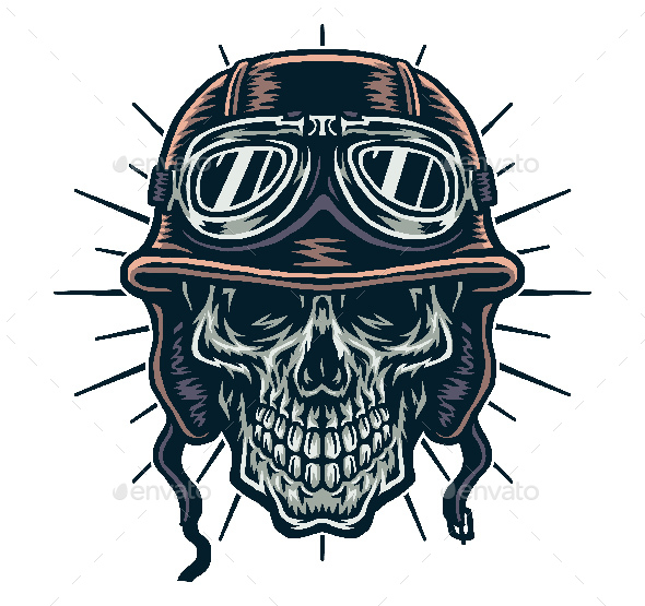 Skull Wearing Helmet, Vectors | GraphicRiver