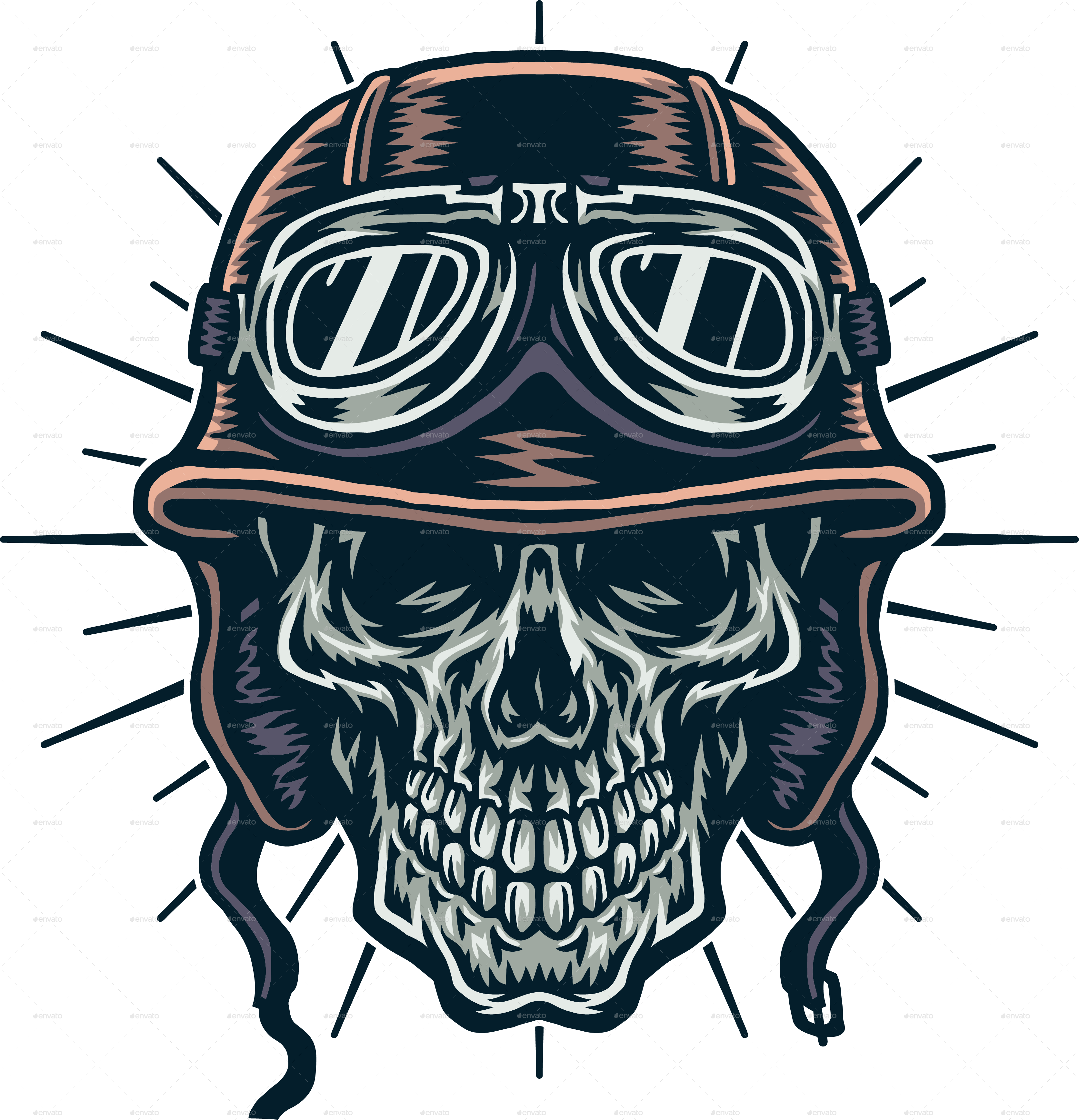 Skull Wearing Helmet, Vectors | GraphicRiver