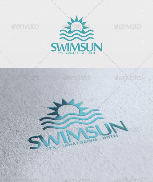 Swim Sun Logo - Nature Logo Templates
