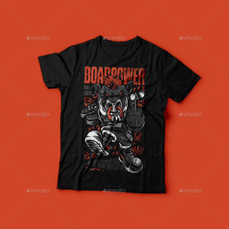 Boar Power T-Shirt Design, T-Shirts | GraphicRiver