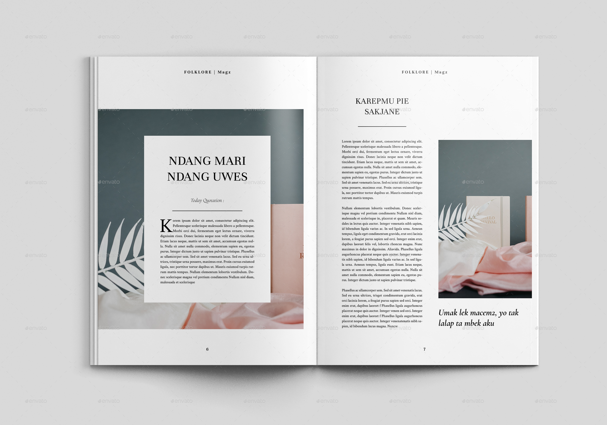 Folklore Clean Minimalist Magazine Template, Print Templates | GraphicRiver