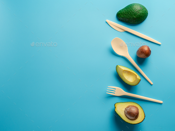 Avocado Seeds Biodegradable Single-Use Cutlery - Stock Photo - Images