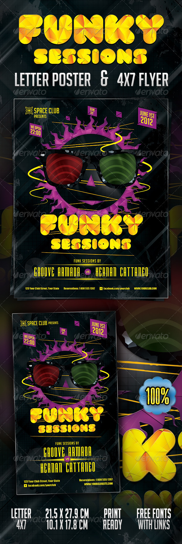 Funky Sessions Poster & Flyer - Clubs & Parties Events