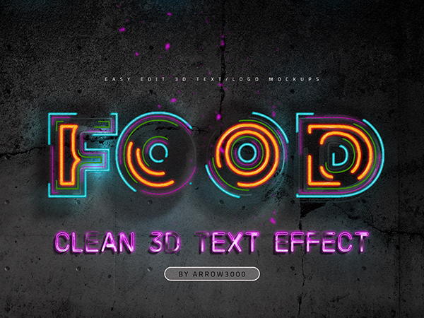 Download 3d Text Logo Mockup Neon Pack By Arrow3000 Graphicriver