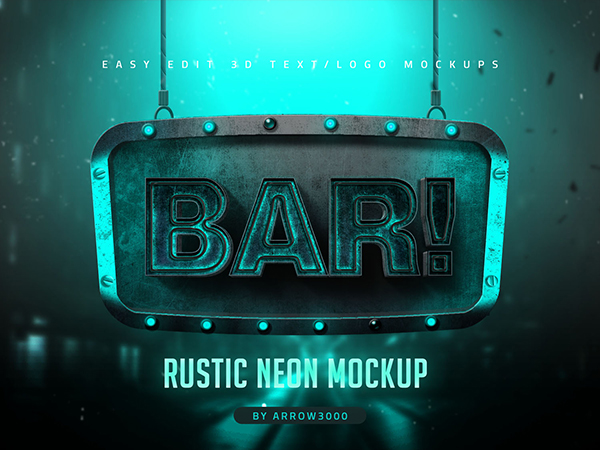 3D Logo Mockup with Neon Effect Graphic by Sabir34 · Creative Fabrica