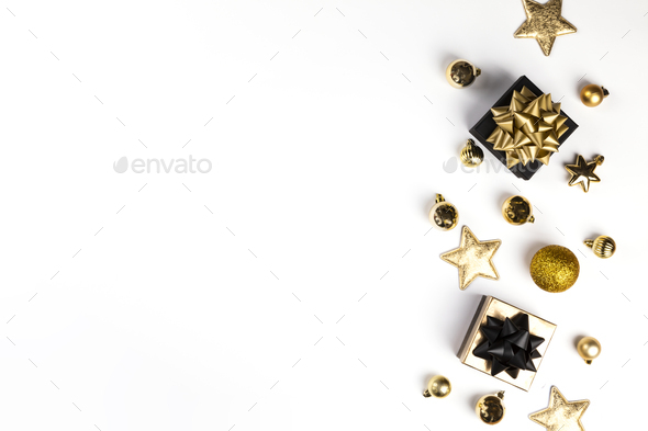 Christmas Flat Lay Background - Stock Photo - Images