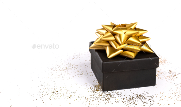 Gift Box on Festive White Background - Stock Photo - Images