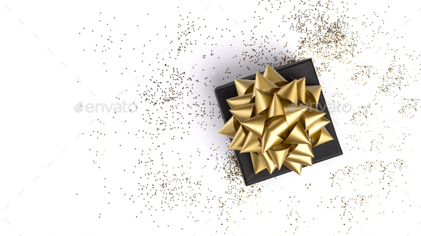 Gift Box on Festive White Background - Stock Photo - Images