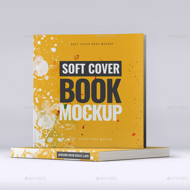 Soft Cover Square Book Mock-Up, Graphics | GraphicRiver