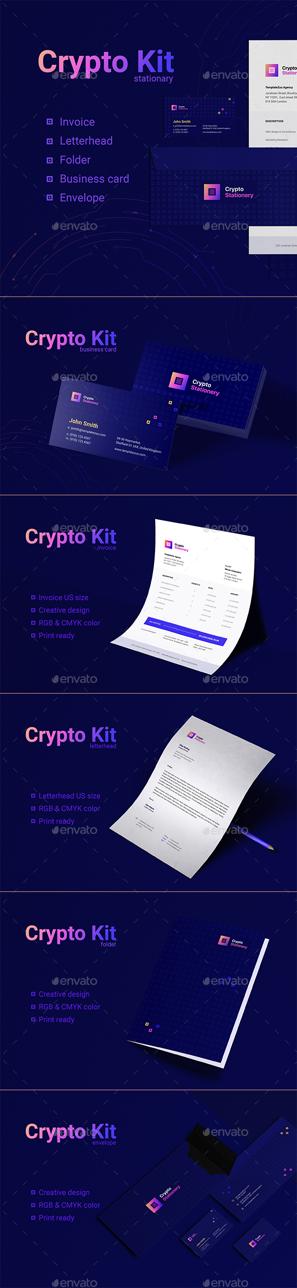 Crypto Stationary, Print Templates | GraphicRiver