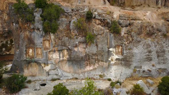 Old Roman Man-Rocks Gorge that Carved on Toros Mountains, Mersin