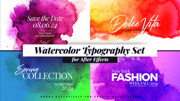 Watercolor Inks Typography - VideoHive 24177118