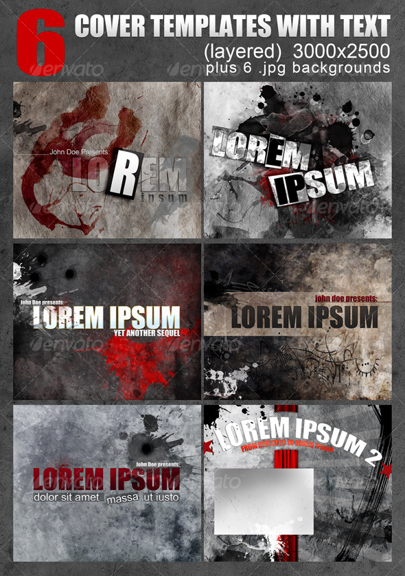 6 layered Covers with editable text - Magazines Print Templates