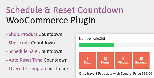 Schedule, Reset Countdown Plugin WooCommerce | WooCP