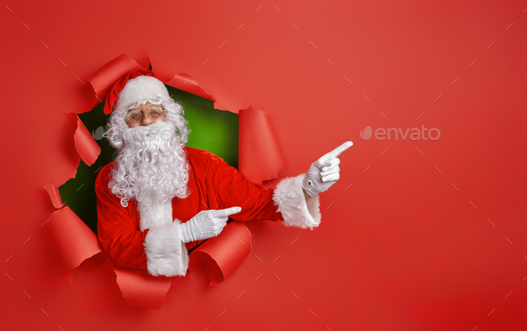 Santa Claus on color background. Stock Photo by choreograph | PhotoDune