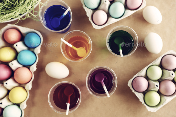 Snap of Easter ornaments preparation