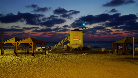 Beach City Sunset Lifeguard House