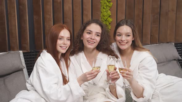 Friendly Women Relaxing in Spa and Wellness Center