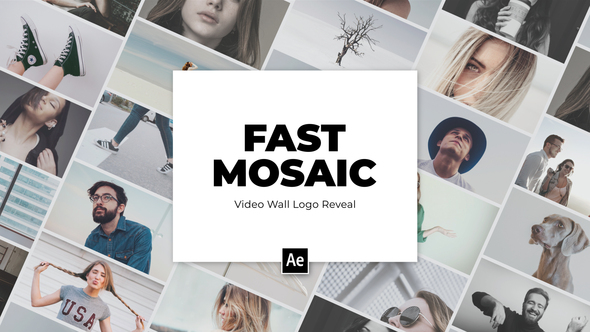Video Wall Mosaic Logo Reveal Intro