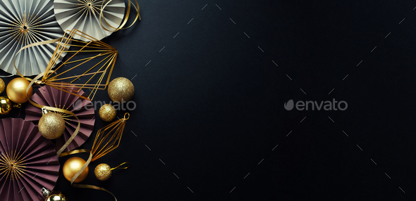 Minimalistic Christmas Flat Lay Background - Stock Photo - Images