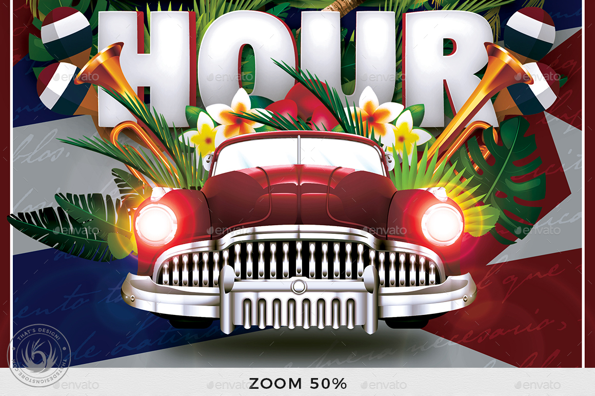 Cuban Happy Hour Flyer Template, Print Templates GraphicRiver